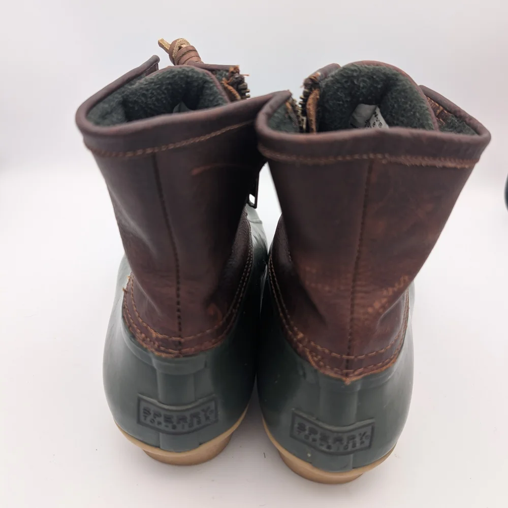 Sperry Top-Sider Women's Saltwater Duck Rain Boot Green Brown Tan Size 8